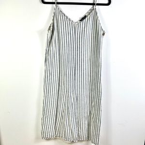 American Eagle Blue and White Striped Midi Dress, Size Large